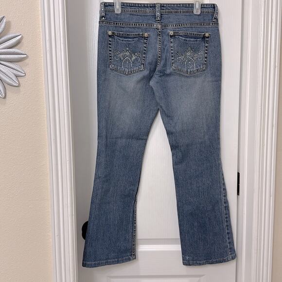 No boundaries juniors rhinestone flare jeans size 11 - Picture 1 of 8